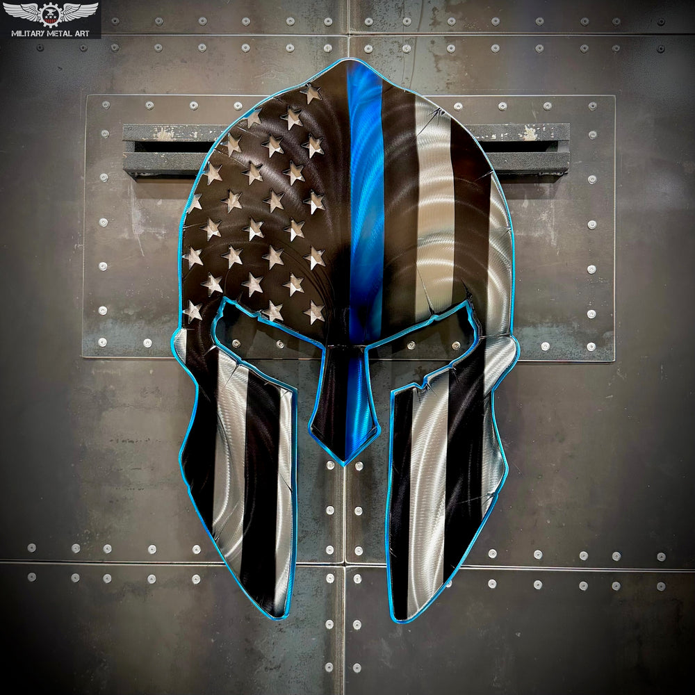 Thin Blue Line Spartan Helmet (Peacekeeper)