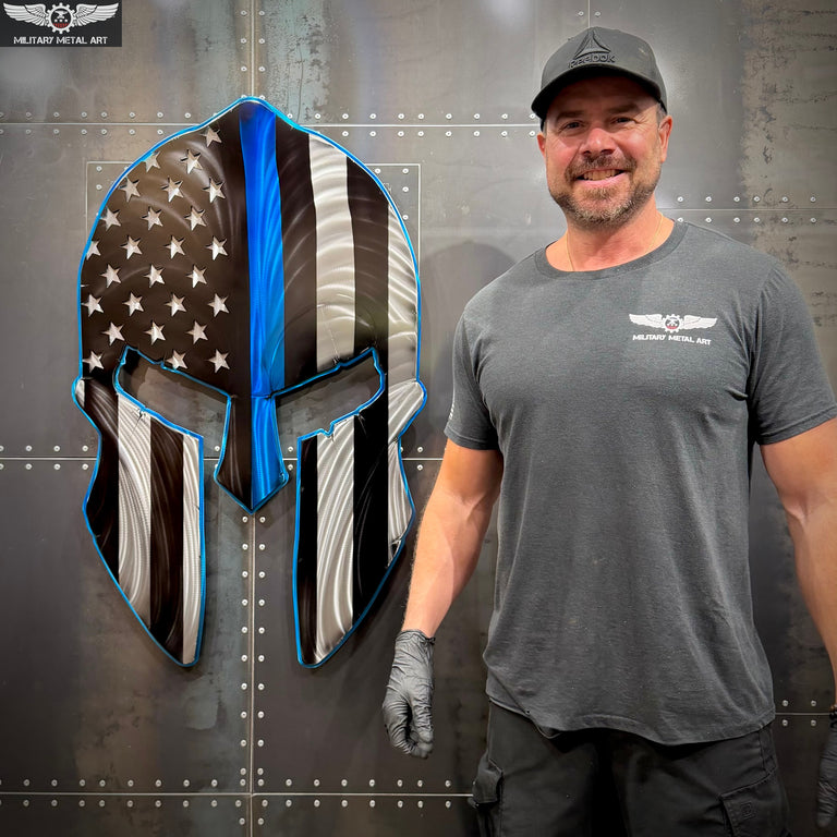 Thin Blue Line Spartan Helmet (Peacekeeper)