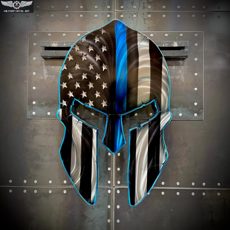 Thin Blue Line Spartan Helmet (Peacekeeper)